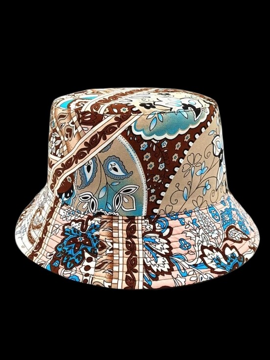 Fashion Hats Accessories - Patchwork Paisley Pattern Bucket Hat Unisex 22"-23"